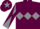 Maroon, grey triple diamond, grey and maroon diabolo on sleeves, maroon cap, grey star