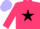 Cerise, Black star, Pale Blue cap