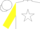 White, yellow star and maple leaf, white star and maple leaf on yellow sleeves, yellow and white cap