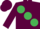 Maroon, large Emerald Green spots