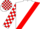 White, Red sash, Red and White check sleeves and cap