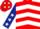Red, White chevrons, Dark Blue sleeves, White stars, Dark Blue cap, White stars
