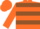 Orange body, brown hooped, orange arms, orange cap