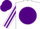 White body, purple disc, white arms, purple striped, purple cap