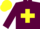 Maroon, Yellow cross belts, Yellow cap