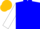 Midnight blue, white circled metallic gold turtle emblem, gold band on white sleeves, blue and gold cap