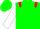 Green, red epaulets, white 'a' in horseshoe, white sleeves, green cap