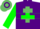 Purple, jade green cross of lorraine, green hoop on sleeves