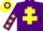 Purple, Yellow Cross of Lorraine, Purple sleeves, Yellow stars, hooped cap