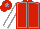 Red, grey seams, white sleeves, grey seams, red cap, grey star