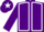 Purple, white seams, white star on cap