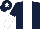 Dark Blue, White stripe, halved sleeves and star on cap