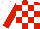 Red and White check, White cap