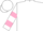 White, pink hoops on sleeves, pink trim