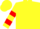 Yellow, red bars on sleeves, yellow cap