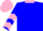 Blue, Pink Collar, Pink Chevrons On Sleeves, Pink Cap
