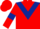 Red, Dark Blue chevron and armlets