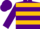 Purple, gold hoops