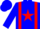 Midnight blue, red braces, red star on midnight blue cap