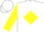 White, black circled 'af', in turquoise and neon yellow diamond, black bar on neon yellow sleeves, white cap