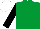 Emerald green, black slvs, white cap