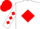 White, red diamond, red diamonds on sleeves, red cap