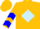 Gold, light blue diamond belt, blue chevrons on slvs