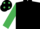 Black, Emerald Green sleeves, Black cap, Emerald Green spots