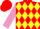 Red and Yellow diamonds, Mauve sleeves