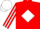 Red, White diamond, striped sleeves, White cap