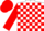 White, red blocks on sleeves, red cap