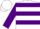 White, purple hoops, white and purple half slvs