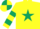 Yellow, Dark Green star, hooped sleeves, quartered cap