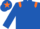 Royal Blue, Orange epaulets, Orange and Royal Blue chevrons on sleeves, Royal Blue cap, Orange star
