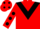 Red, Black chevron, Red sleeves, Black spots and spots on cap