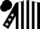 Black and White stripes, Black sleeves, White stars, Black cap