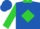 Royal blue, lime green 's', collar and cuffs, lime diamond seam on sleeves