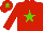 Red, Light Green star and star on cap
