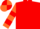 Red, Orange and Red hooped sleeves, quartered cap
