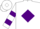 White, purple diamond stripe on front, purple 'irwel ro stable' on back, multi-colored hoops on sleeves