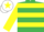 Emerald green & yellow hoops,emGreen slvs,yellow seams,white cap,yellow star