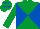 EmGreen & royal blue diabolo, emGreen sleeves, emGreen cap, royal blue stars