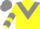 Yellow, grey chevron & chevrons on sleeves, grey cap
