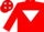Red, white inverted triangle, white stars on cap