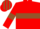 Red, brown hoop and armlets, brown and red striped cap