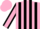 Pink and black stripes, pink sleeves, black seams