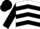 White, yin-yang design and black chevrons, black dragon and 'om' on sleeves, black cap