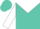 Turquoise, white yoke and 'ejf', turquoise bars on white sleeves, turquoise cap