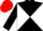 Black and white diabolo, black sleeves, red cap