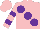 Pink, large Purple spots, hooped sleeves